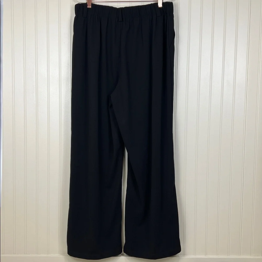 NWT Halara Flex High Waisted pocket wide leg waffle Work Pants Black Size XL